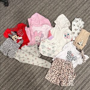 Disney Minnie Mouse Kids Apparel Set - Red, Pink, Gray